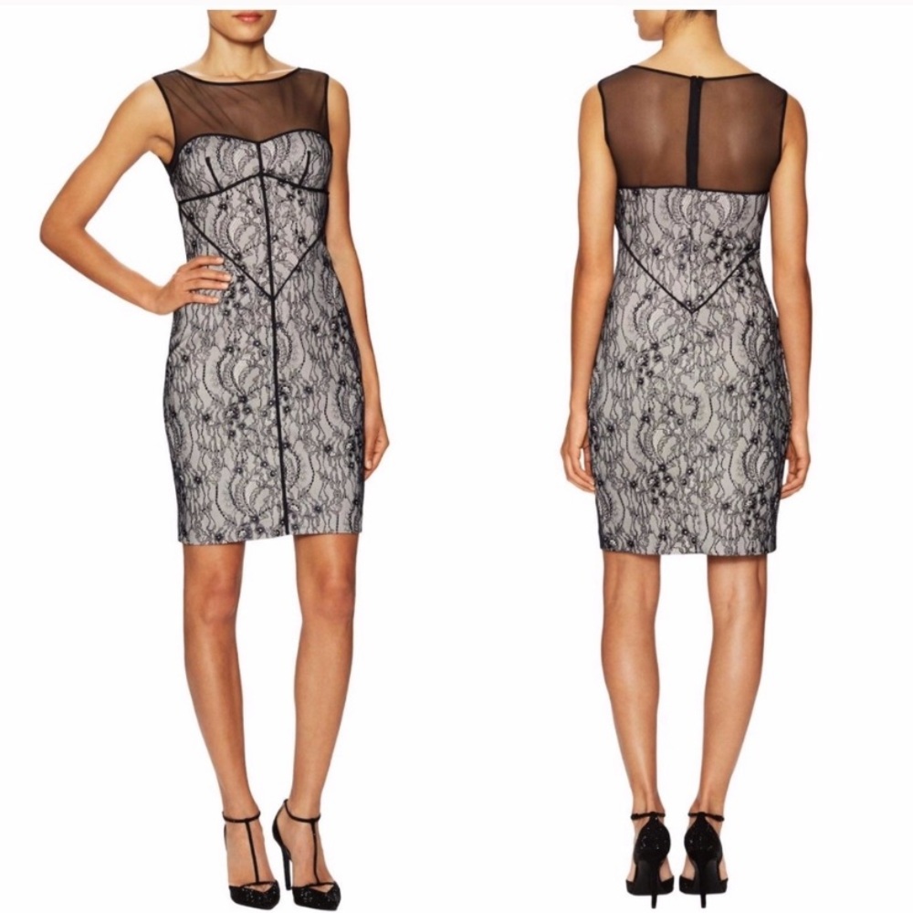 👗 NWT Halston Heritage black lace dress